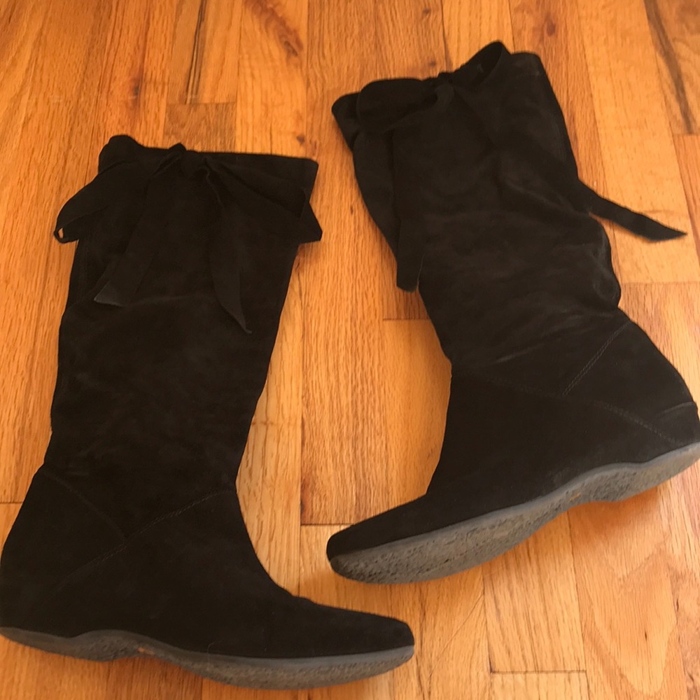 Bettye Muller Black Suede Slouch Birkin Boot, 8.5B